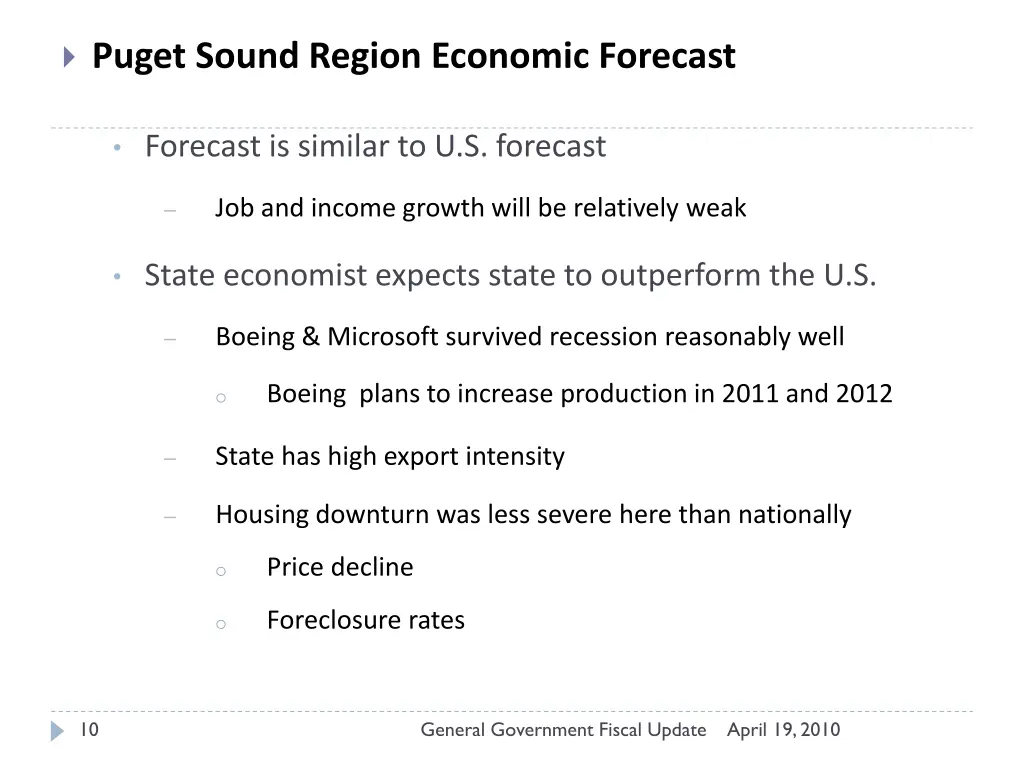 puget sound region economic forecast