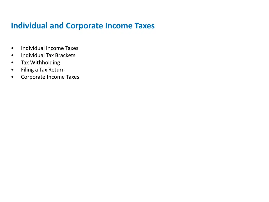 individual and corporate income taxes 1