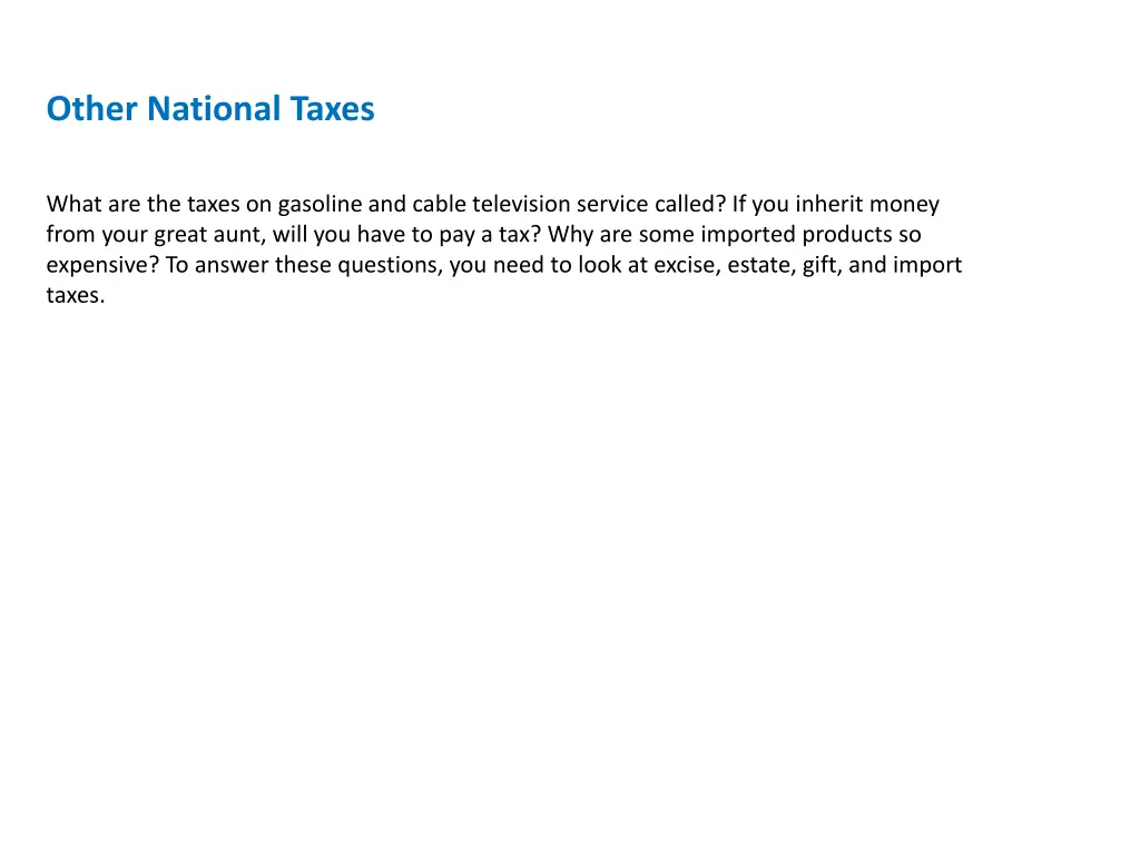 other national taxes