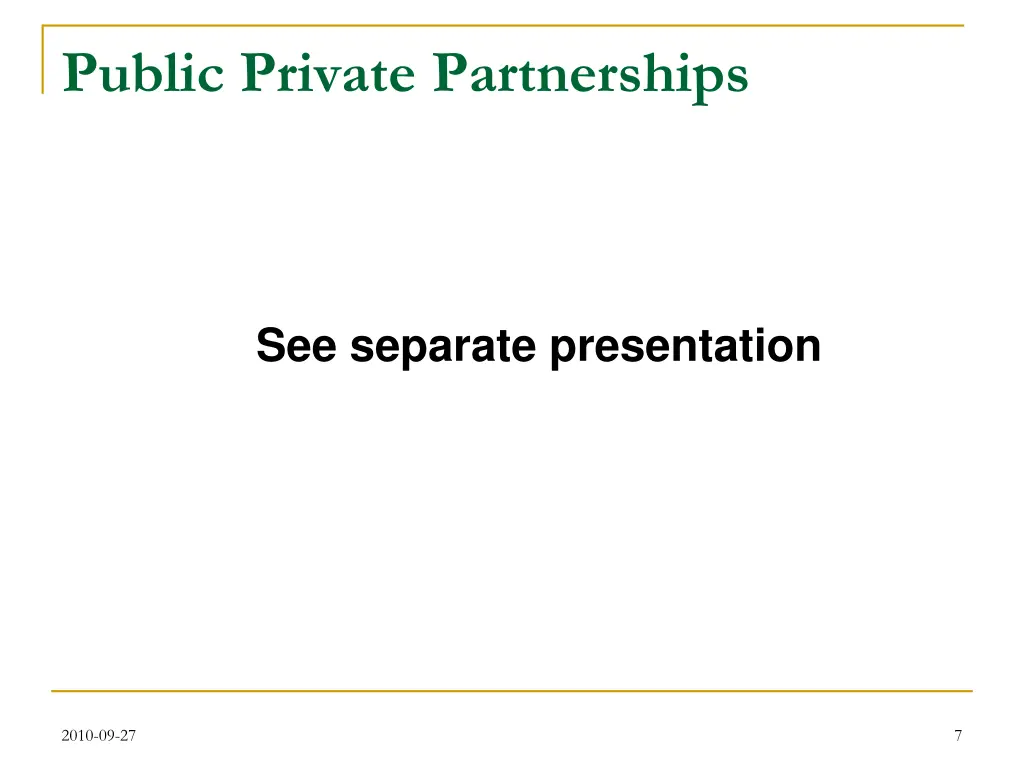 public private partnerships