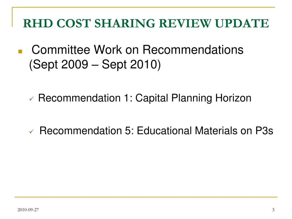 rhd cost sharing review update 1