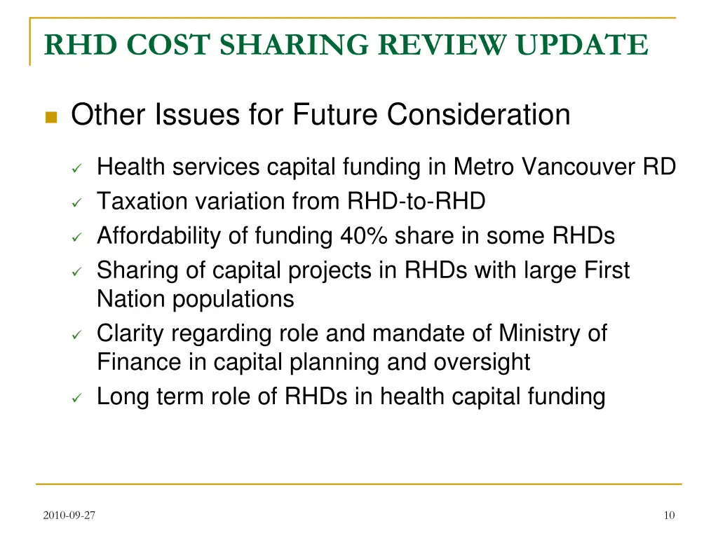 rhd cost sharing review update 3