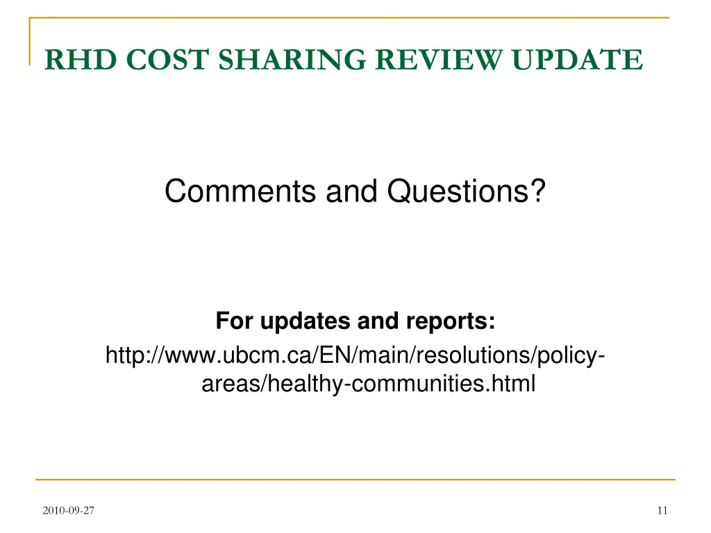 rhd cost sharing review update 4