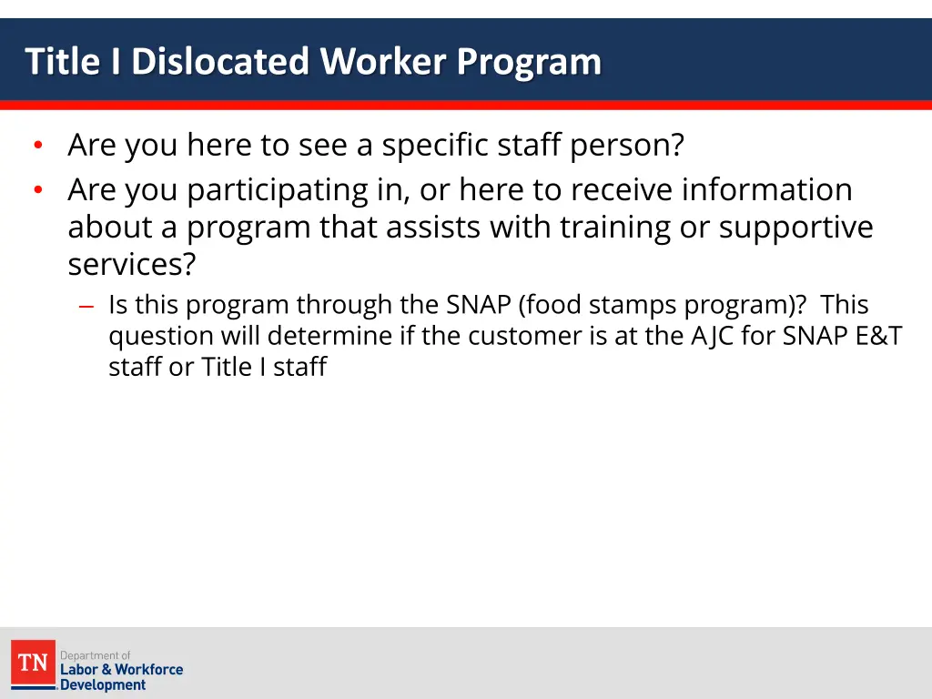 title i dislocated worker program