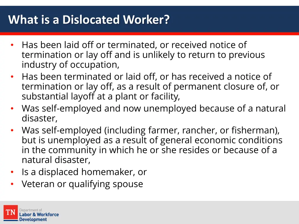 what is a dislocated worker