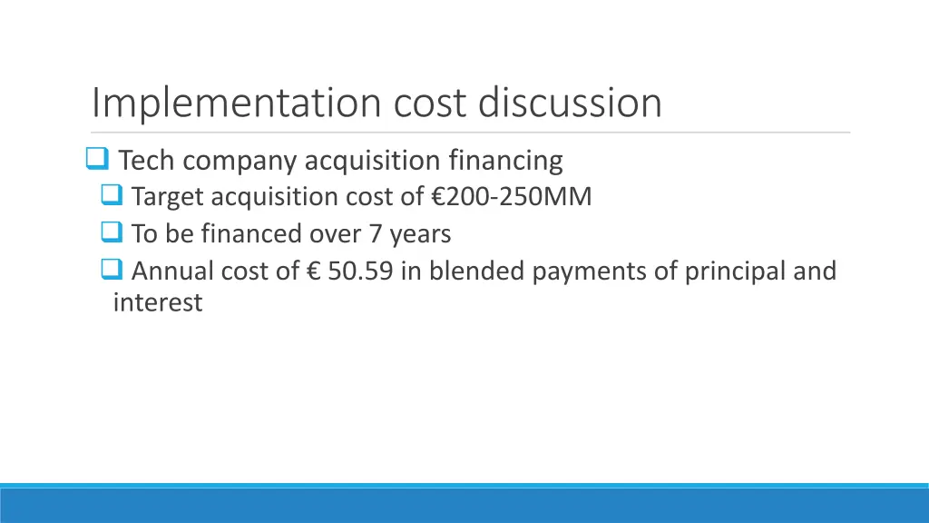 implementation cost discussion tech company