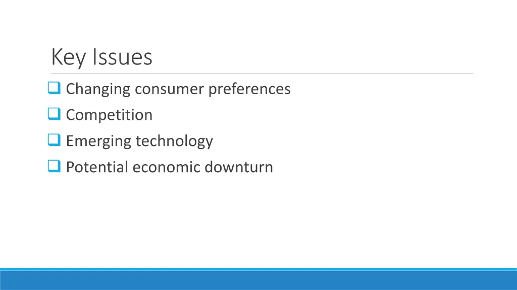 key issues changing consumer preferences