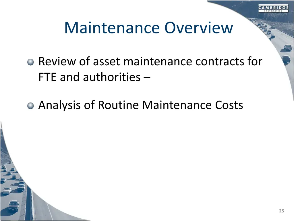 maintenance overview