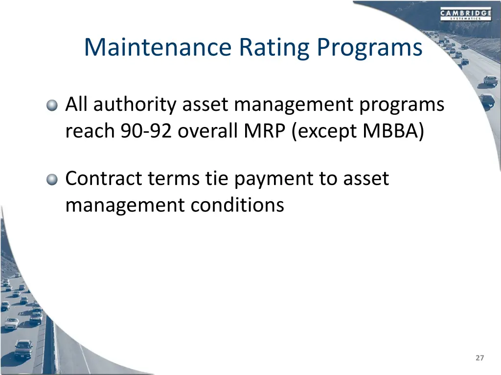 maintenance rating programs