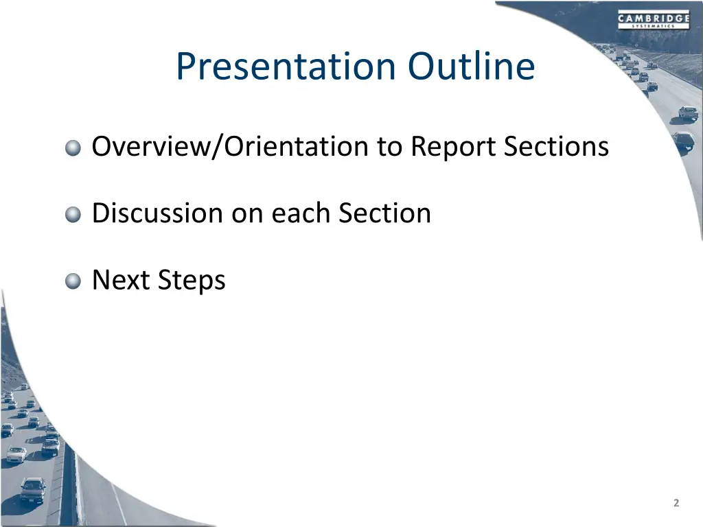 presentation outline