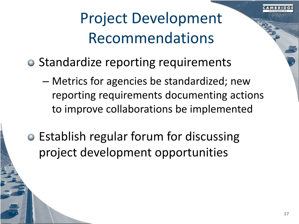 project development recommendations