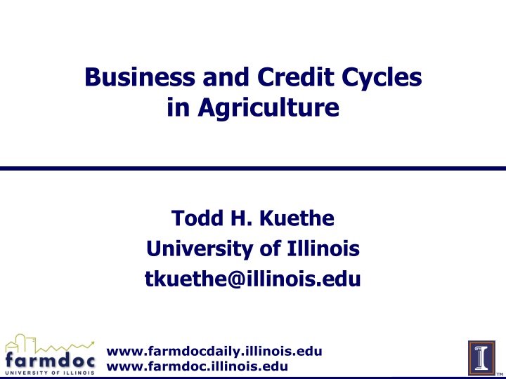 business and credit cycles in agriculture