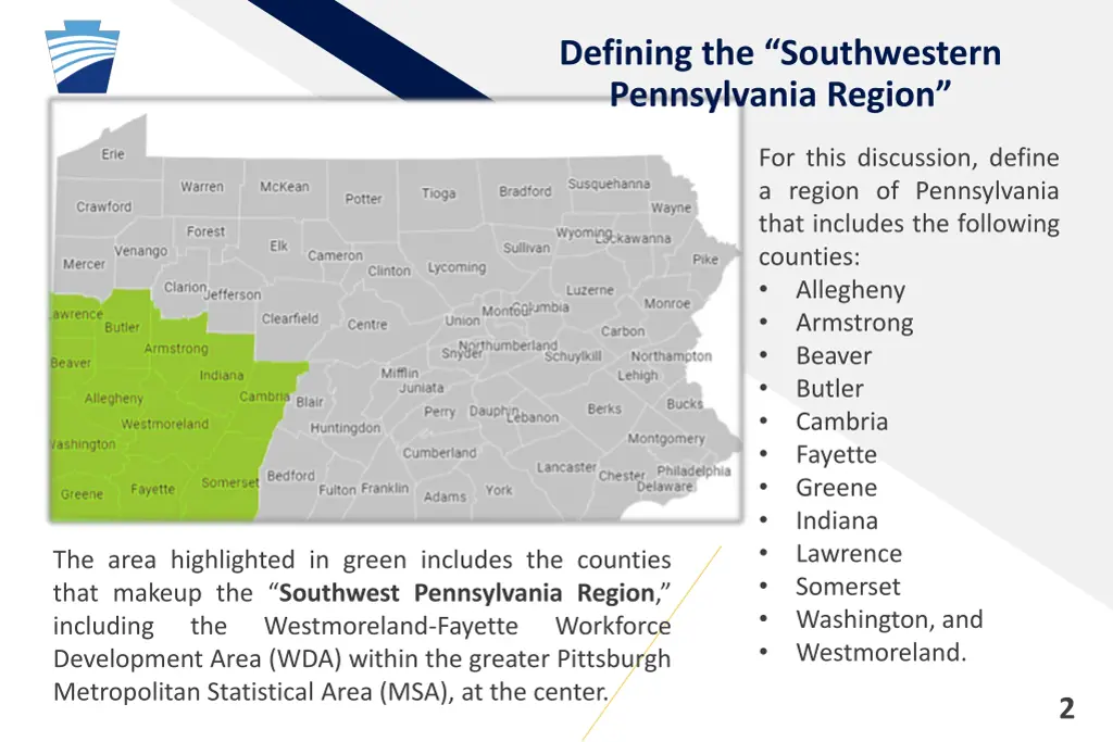 defining the southwestern pennsylvania region