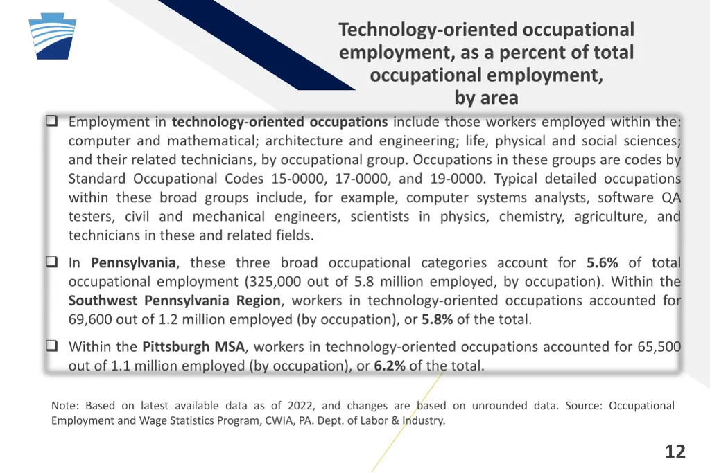 technology oriented occupational employment