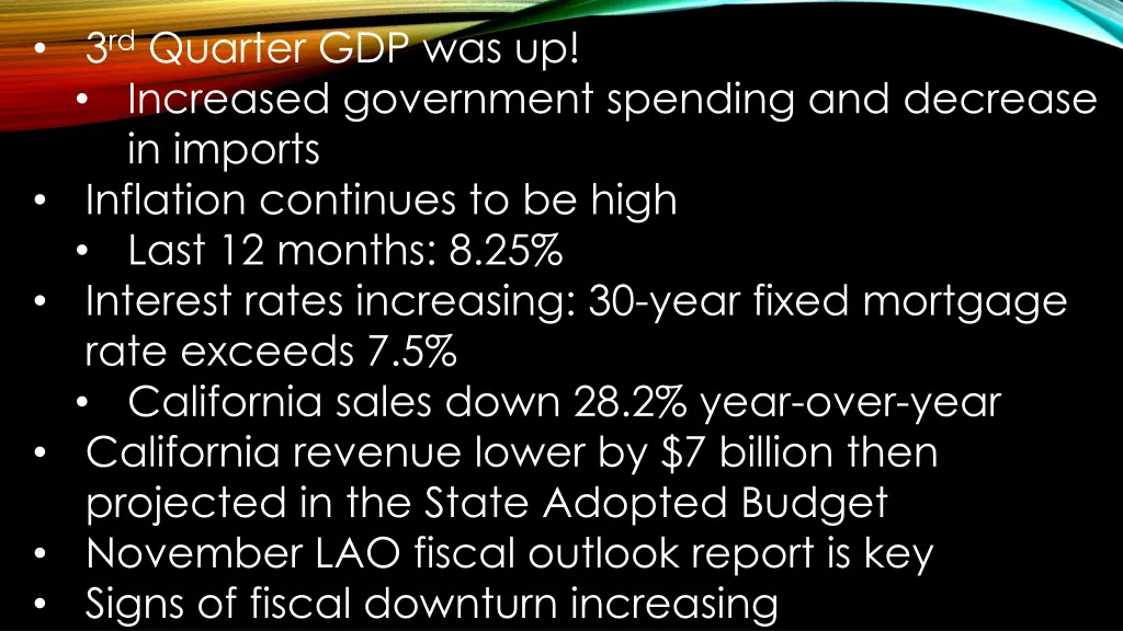 3 rd quarter gdp was up increased government