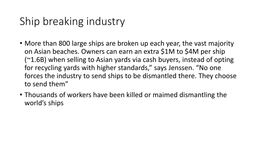 ship breaking industry