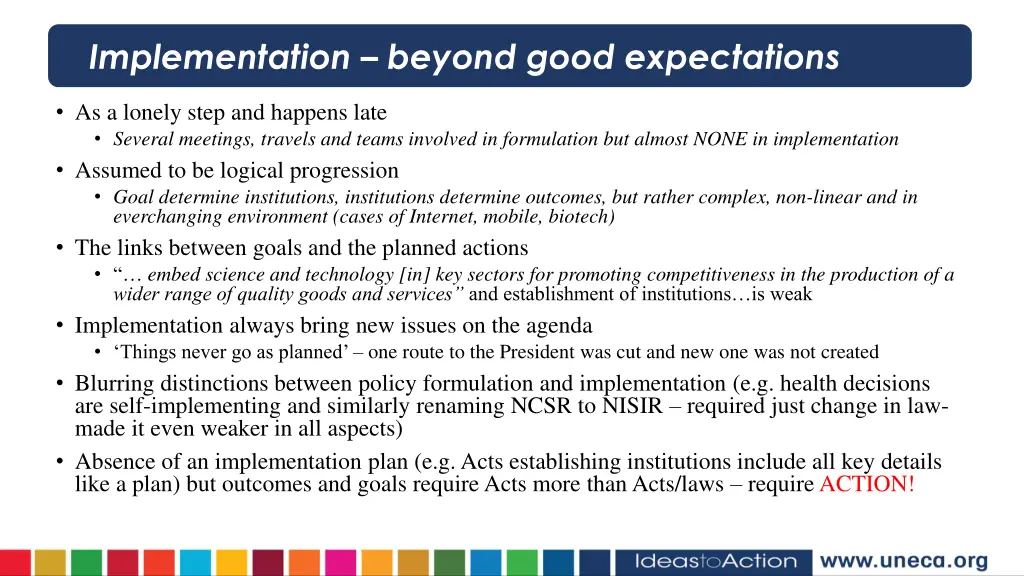 implementation beyond good expectations