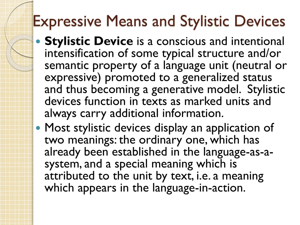 expressive means and stylistic devices stylistic