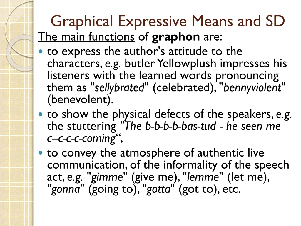 graphical expressive means and sd the main