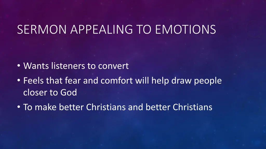 sermon appealing to emotions