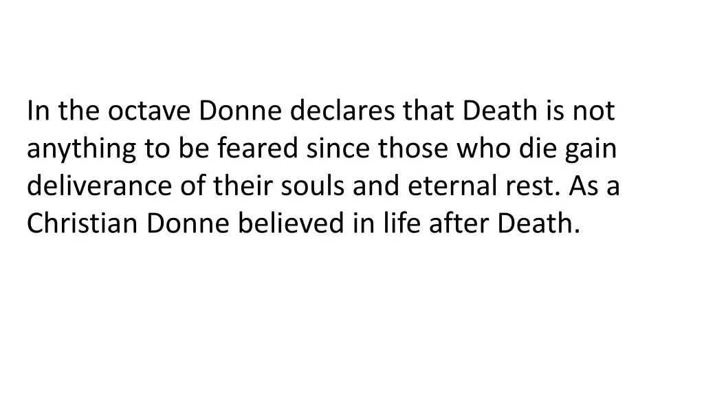 in the octave donne declares that death