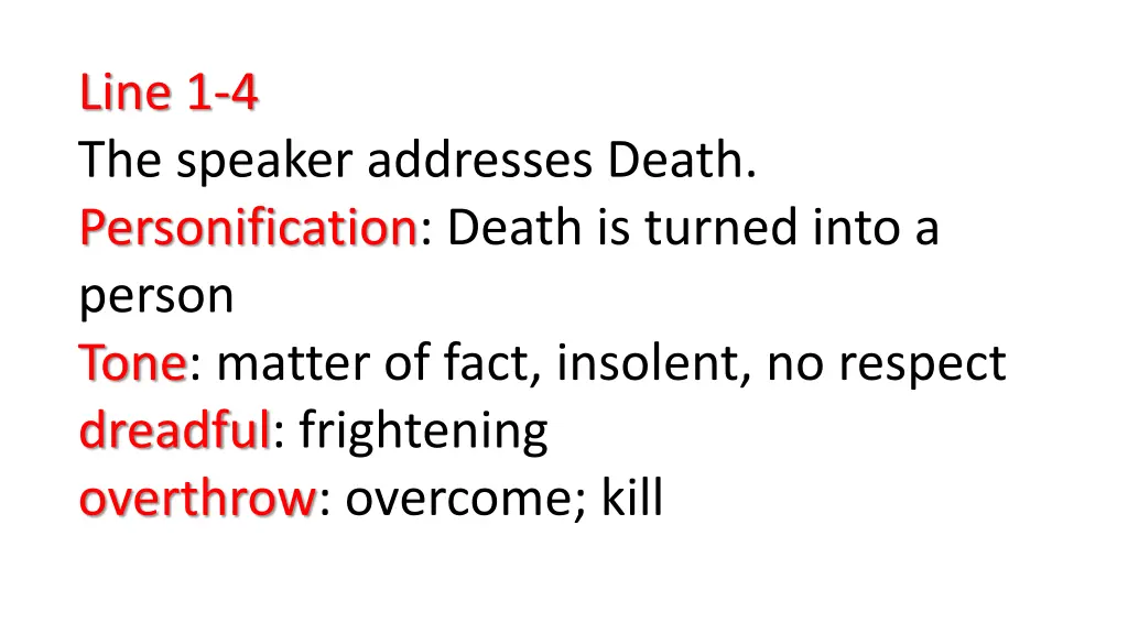 line 1 4 the speaker addresses death