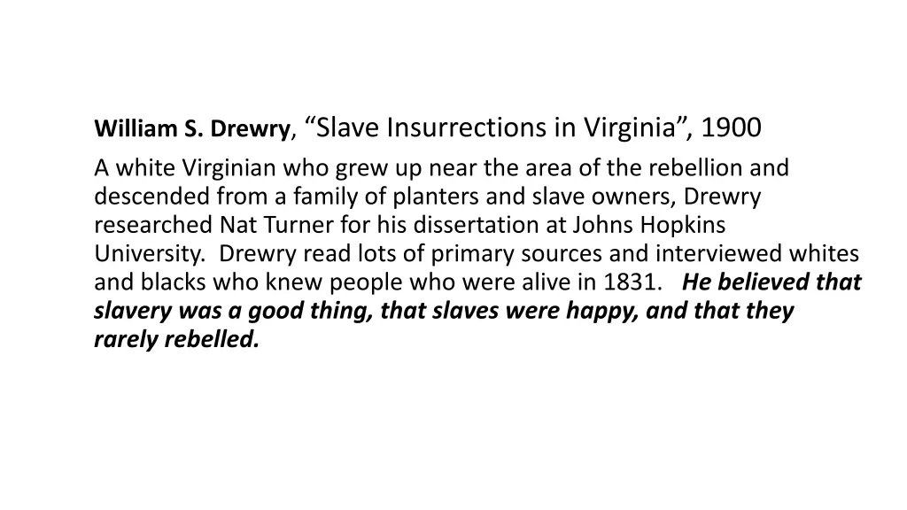 william s drewry slave insurrections in virginia