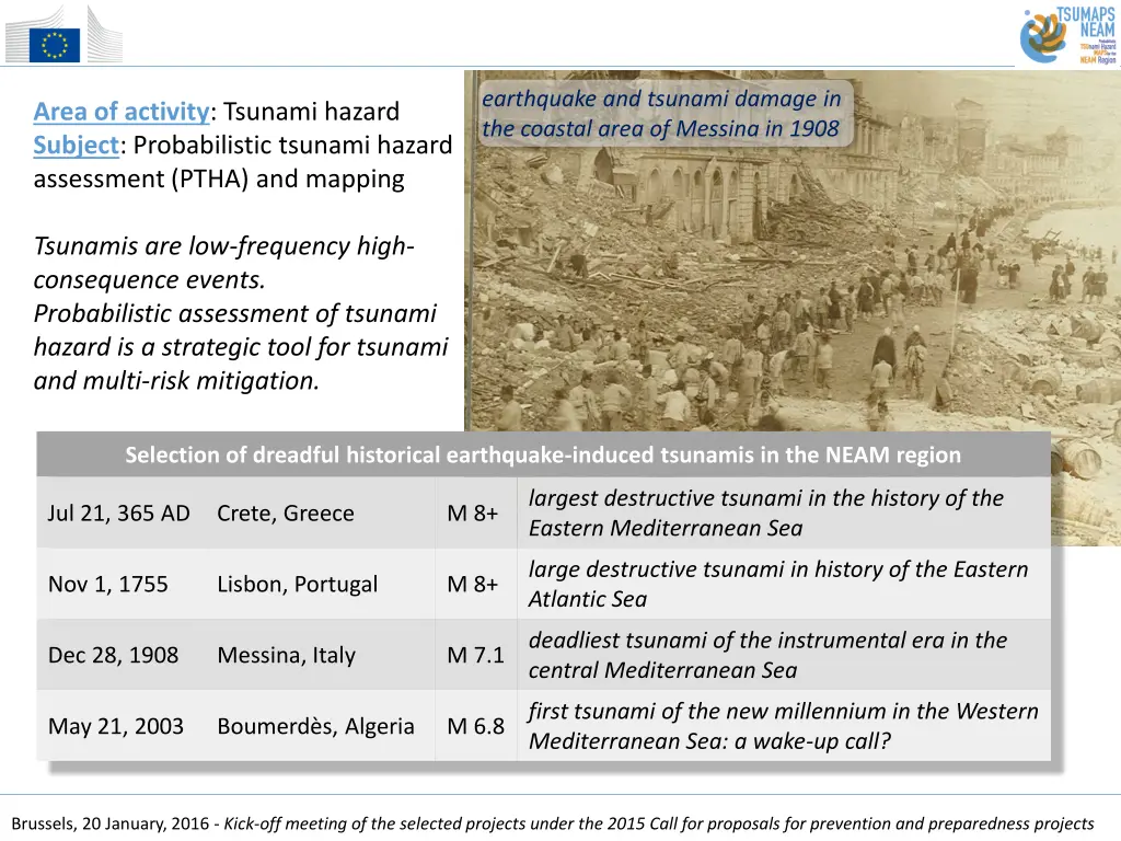 earthquake and tsunami damage in the coastal area