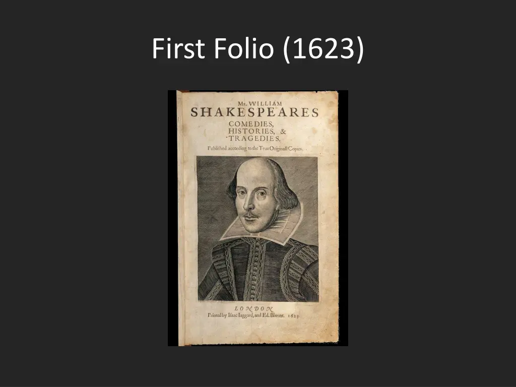 first folio 1623