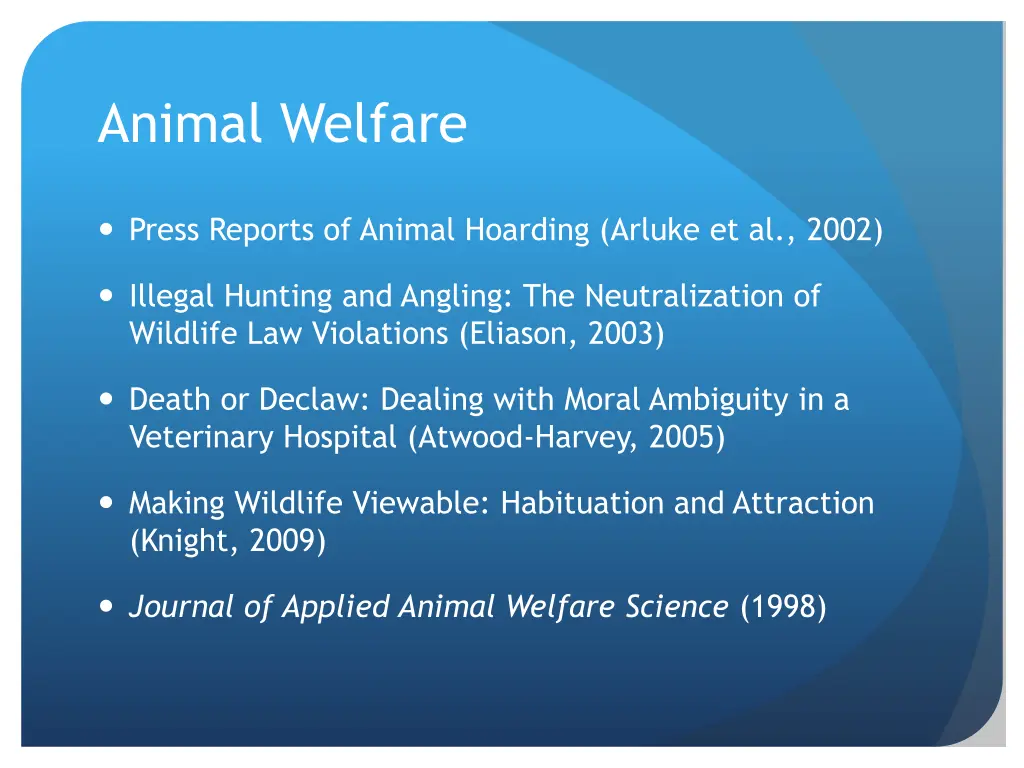 animal welfare