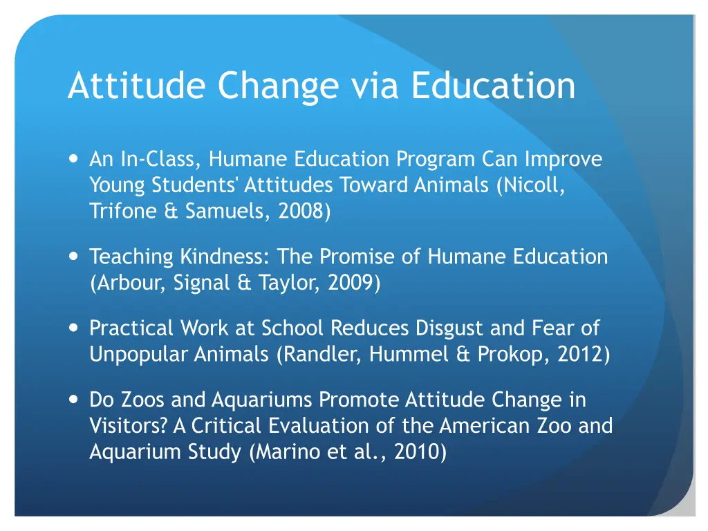 attitude change via education