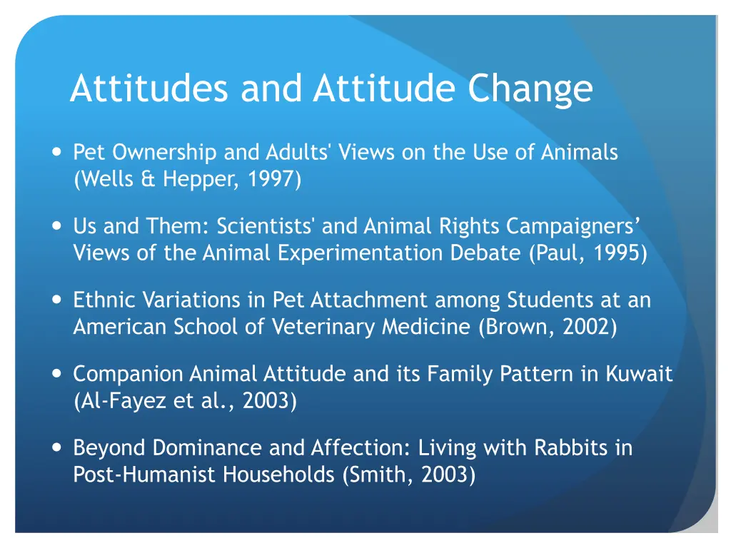 attitudes and attitude change