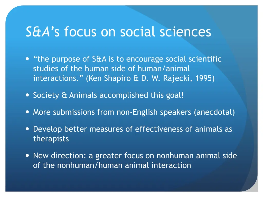 s a s focus on social sciences