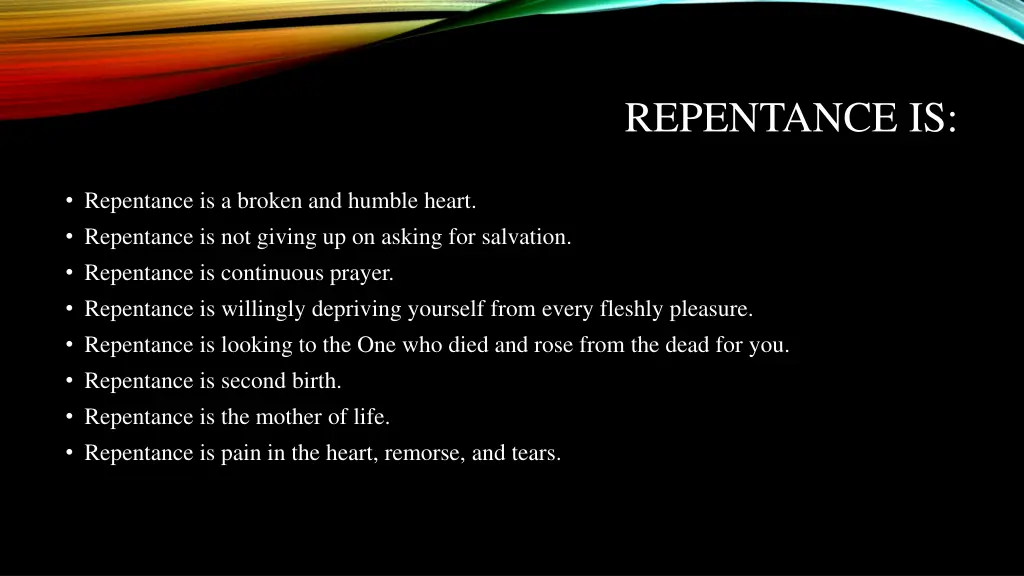 repentance is 1