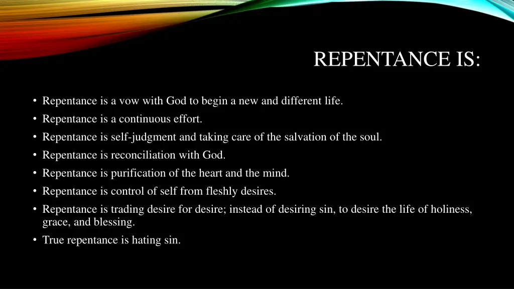 repentance is