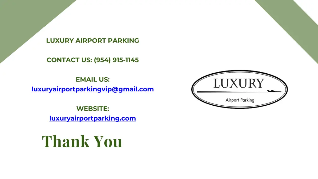 luxury airport parking