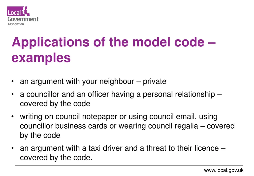 applications of the model code examples