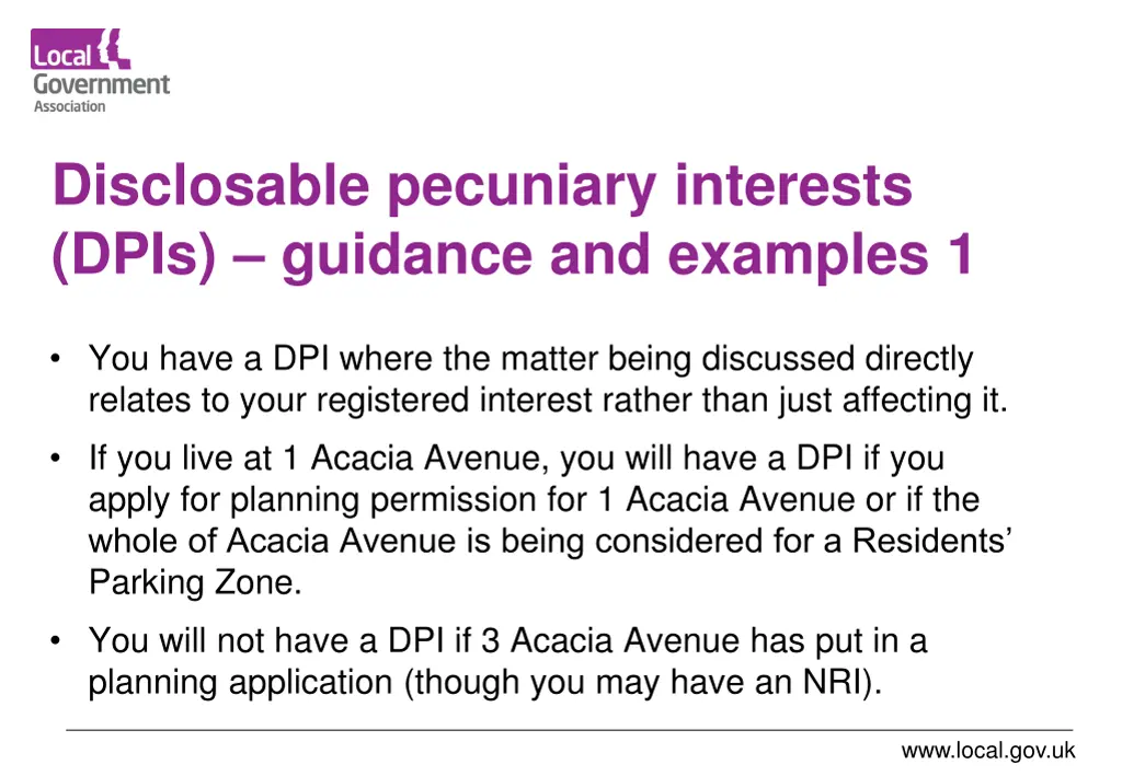 disclosable pecuniary interests dpis guidance