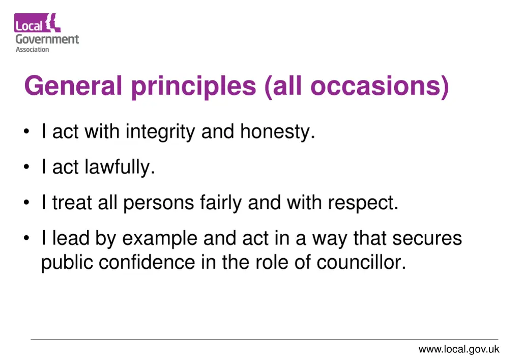 general principles all occasions