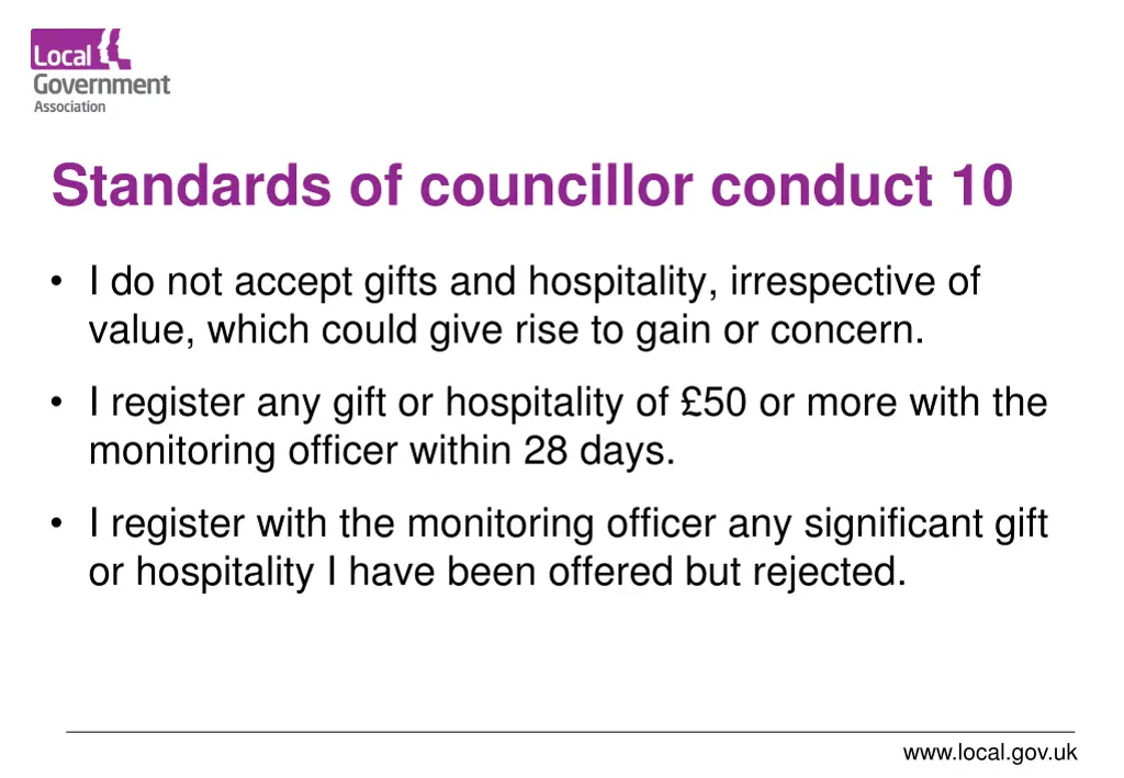 standards of councillor conduct 10