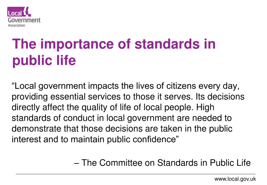 the importance of standards in public life