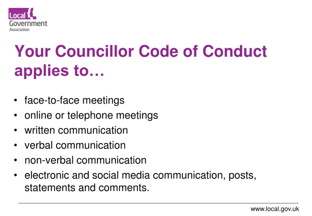 your councillor code of conduct applies to