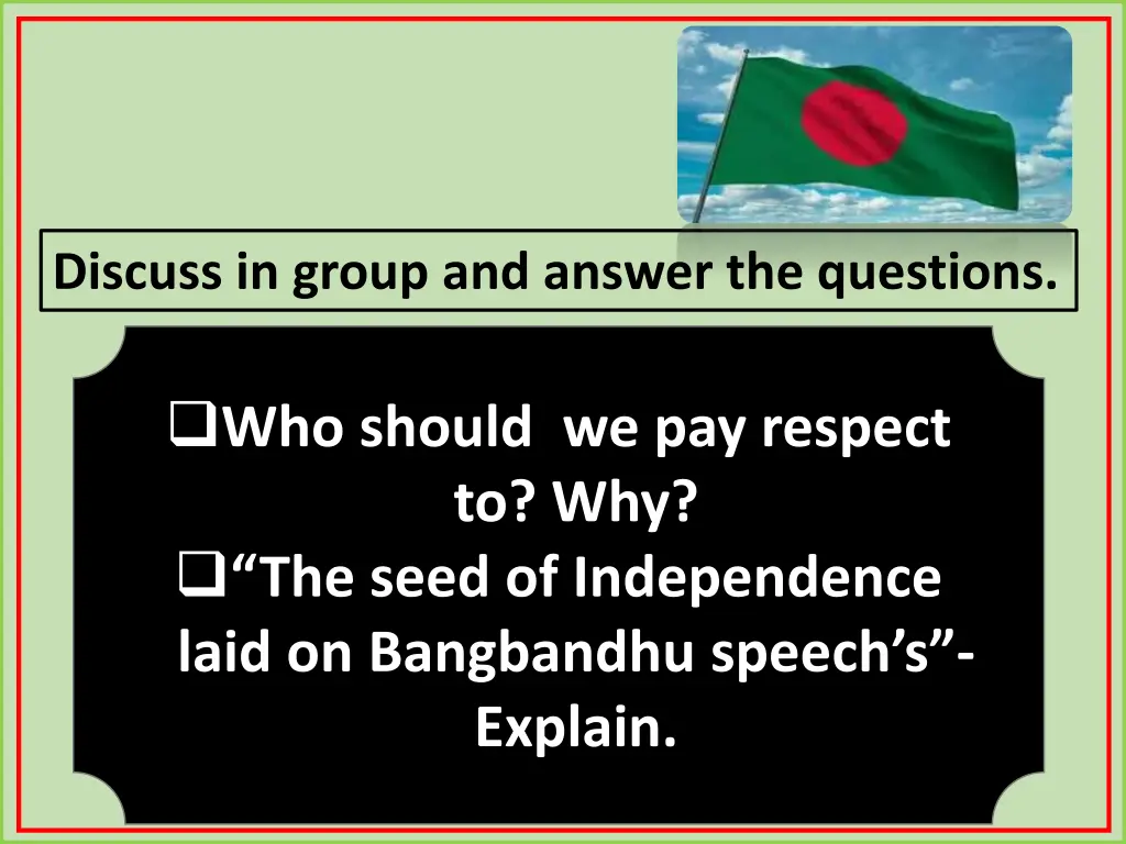 discuss in group and answer the questions