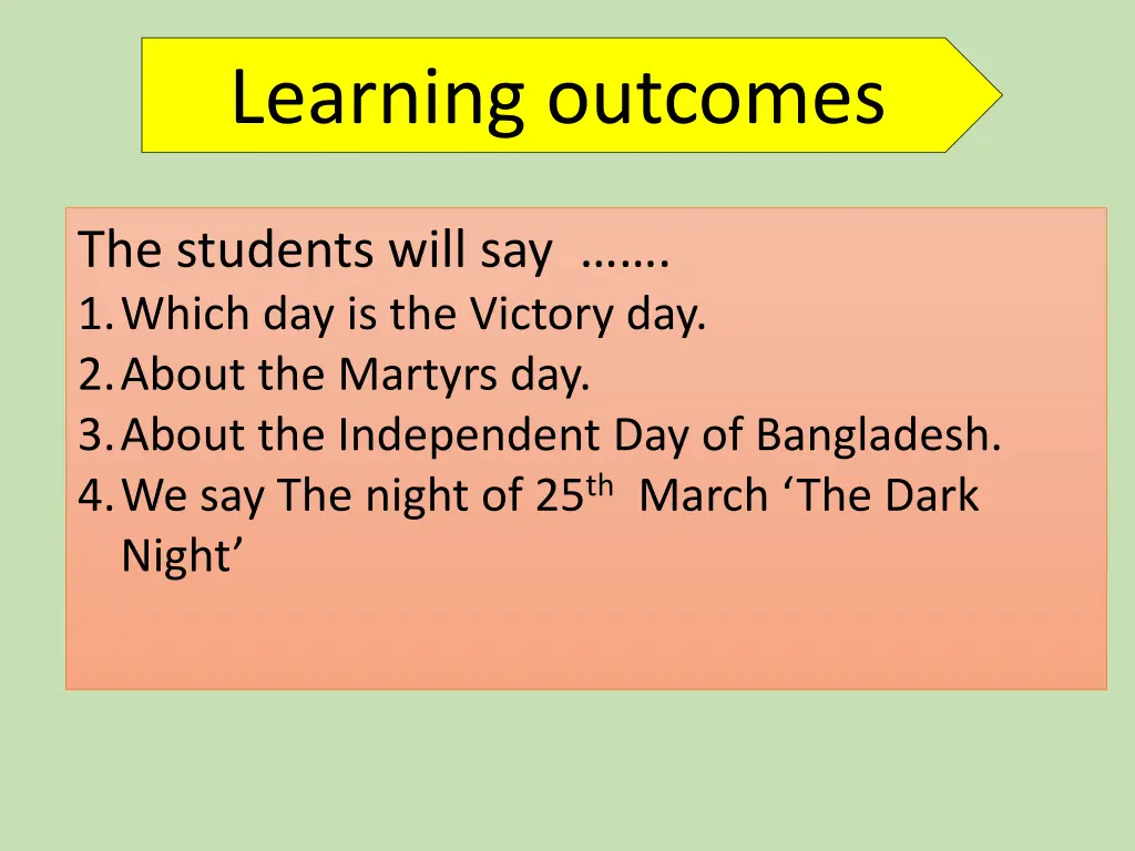 learning outcomes