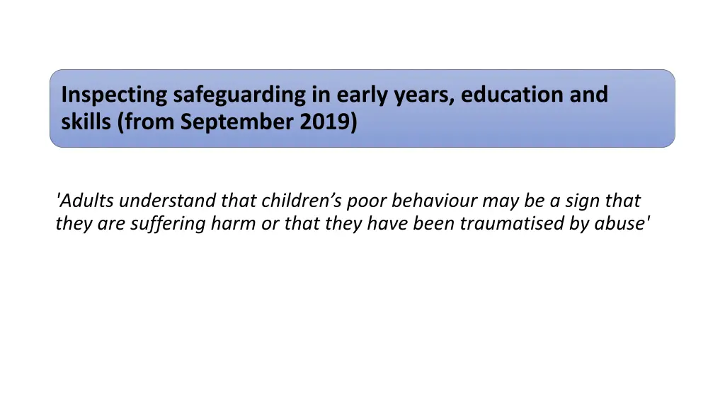 inspecting safeguarding in early years education