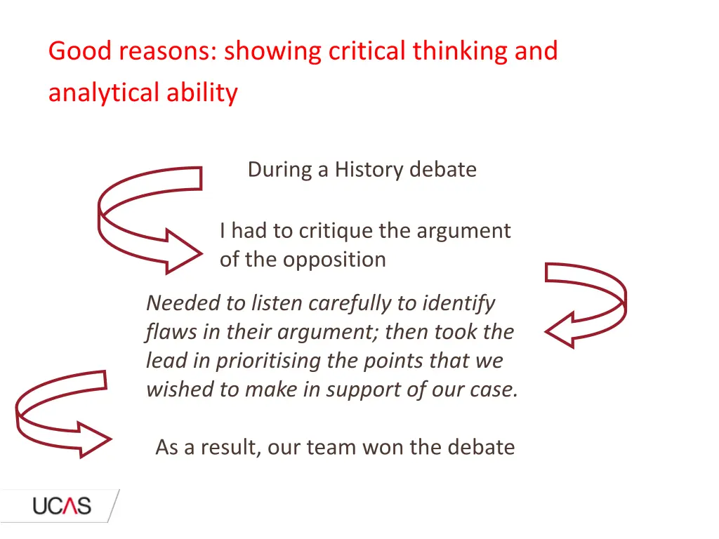 good reasons showing critical thinking