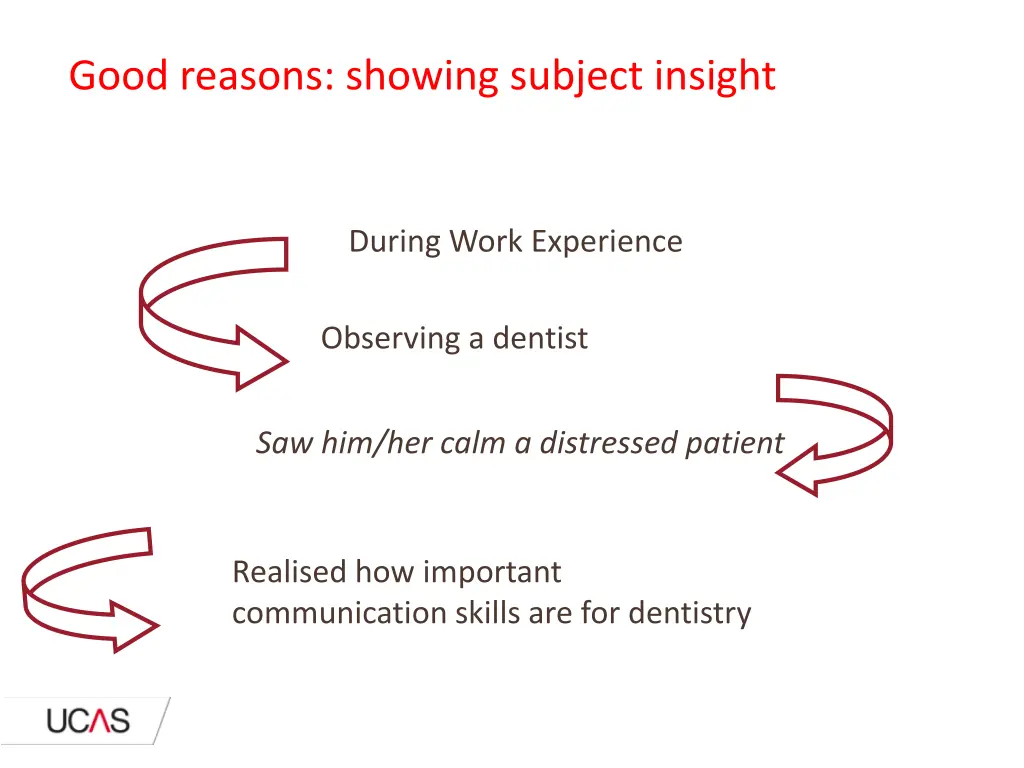 good reasons showing subject insight