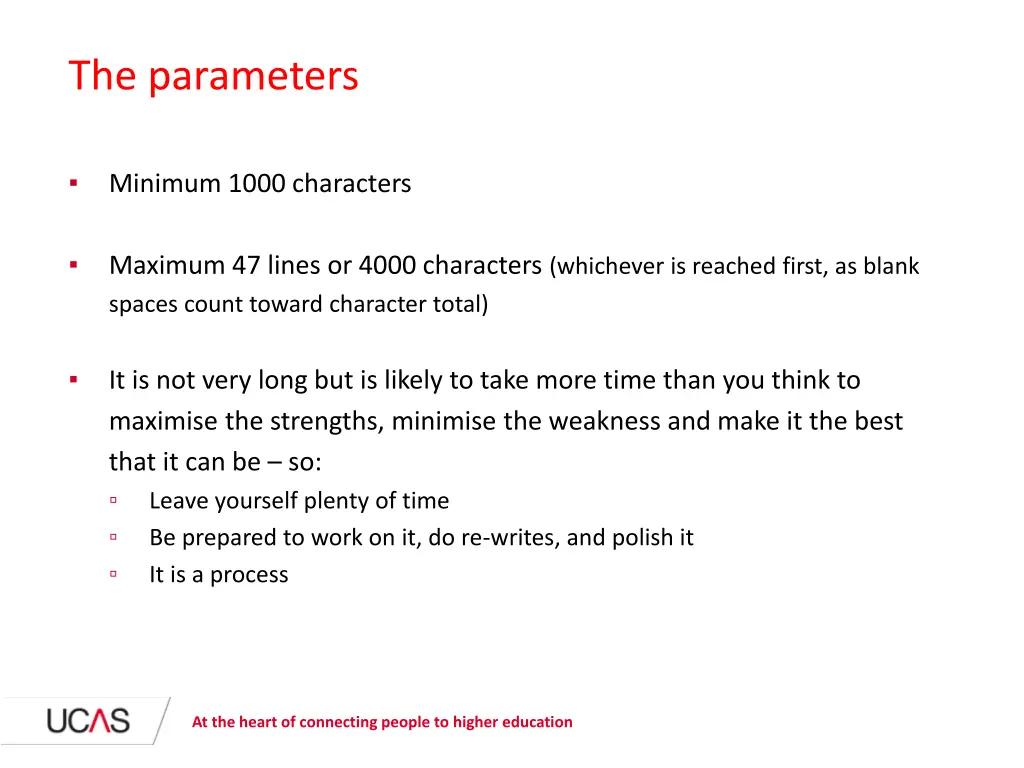 the parameters