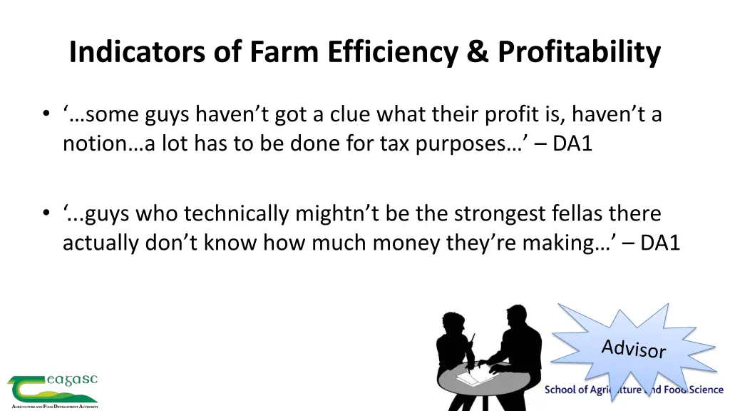 indicators of farm efficiency profitability