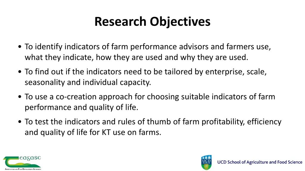 research objectives